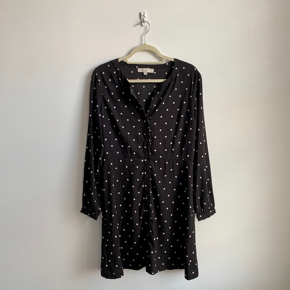 LOFT polka dot a-line dress